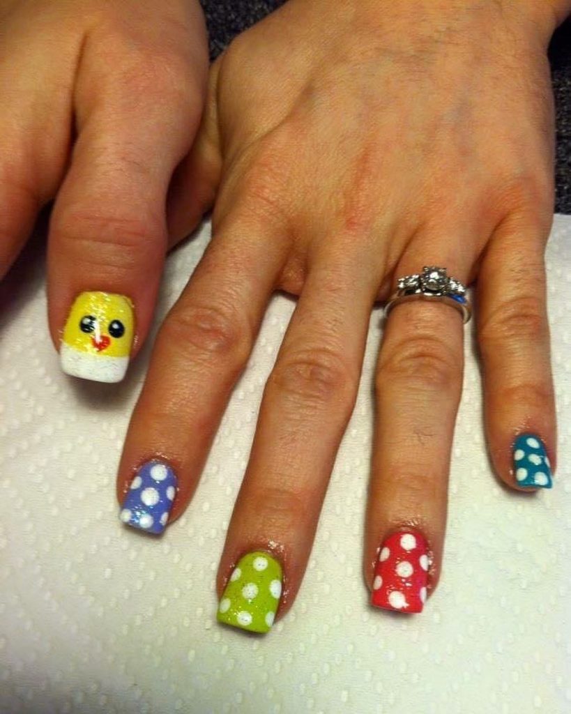 easter chicken nails
