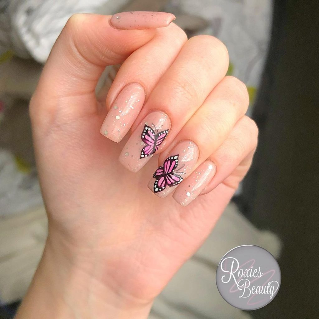 spring nail designs butterfly
