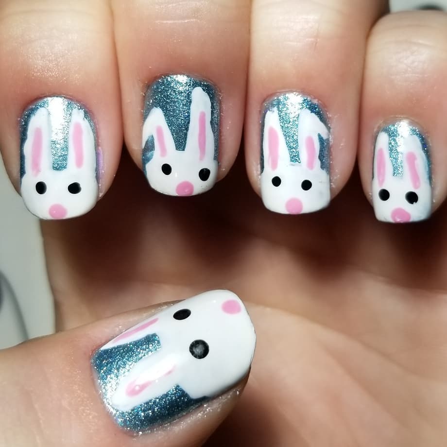 cute blue easter nails