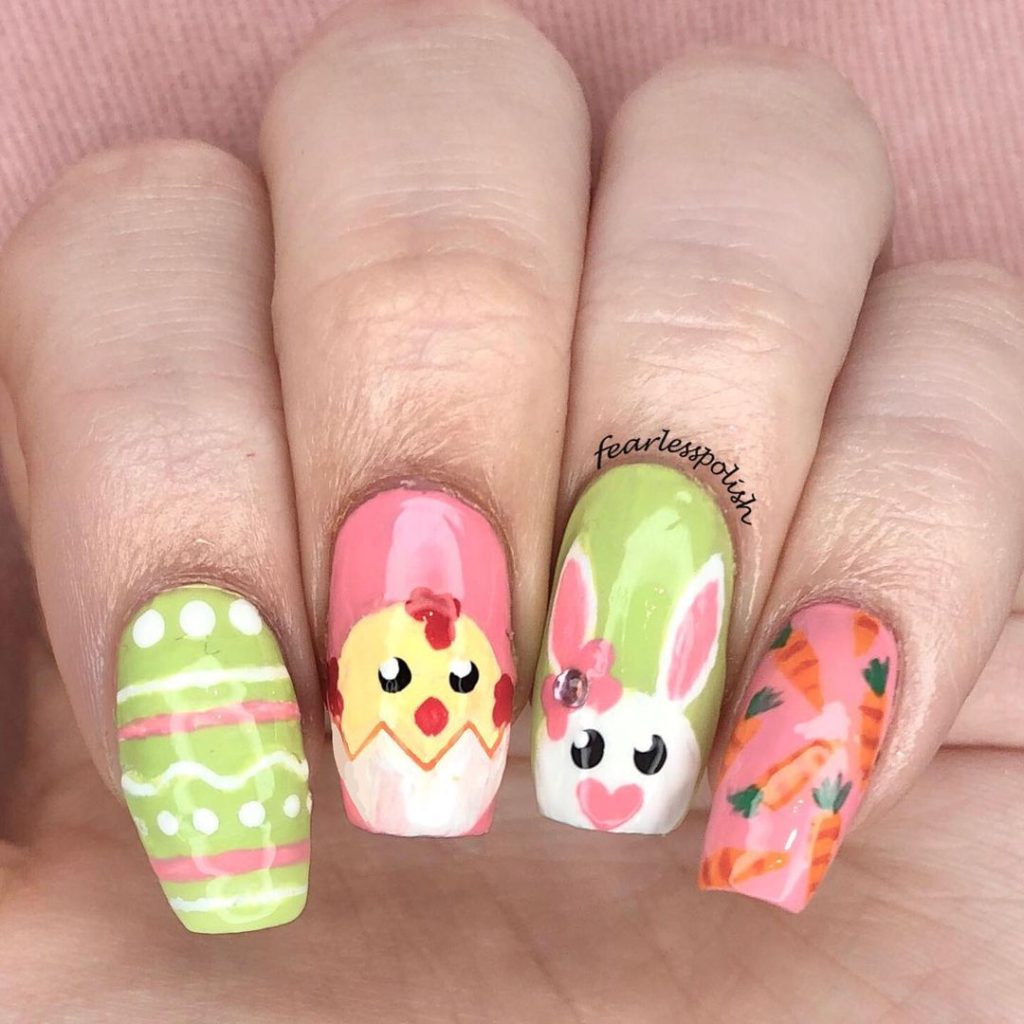 pink easter nails