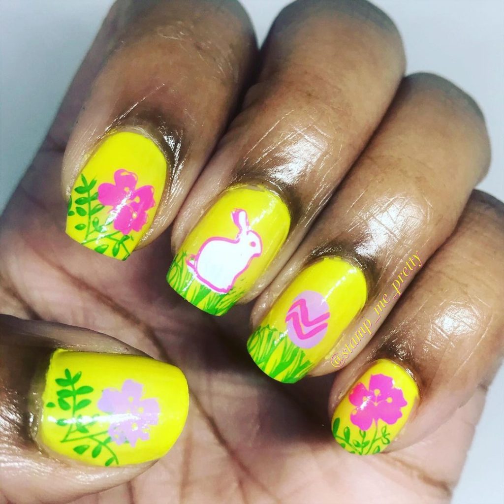 bright yellow easter nail designs