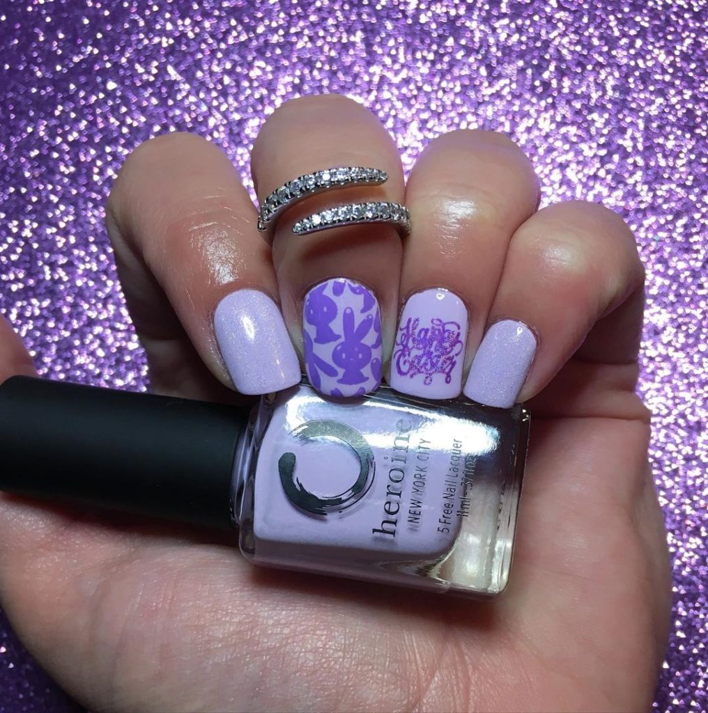 purple easter nails