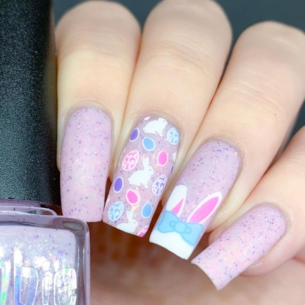 easter bunny nails for long nails