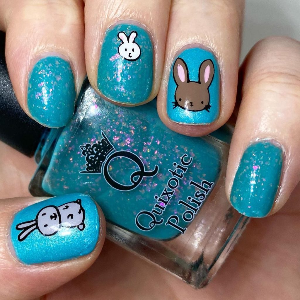 blue easter nails