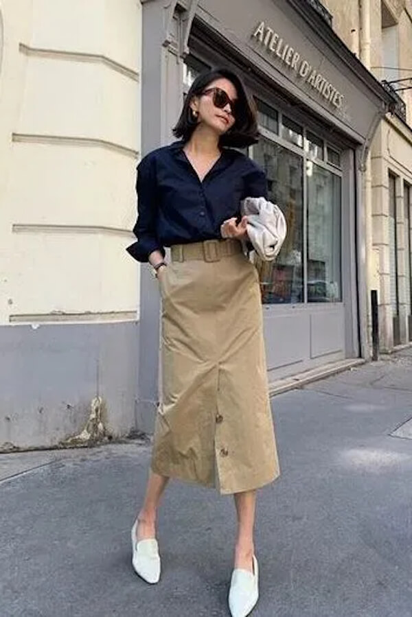 summer work outfits skirt style
